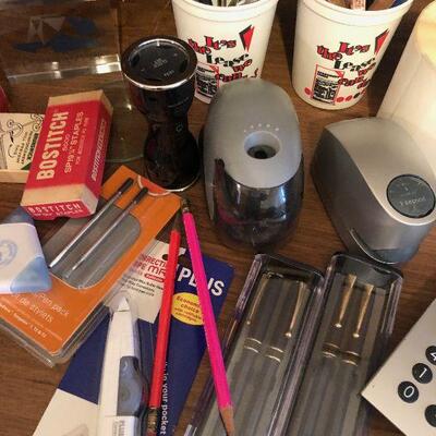 #817 Lot of Office Supplies: Pens, Stapler, Calculator 