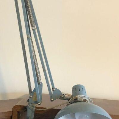 #836 Blue Desk Lamp with Clamp on stand.  