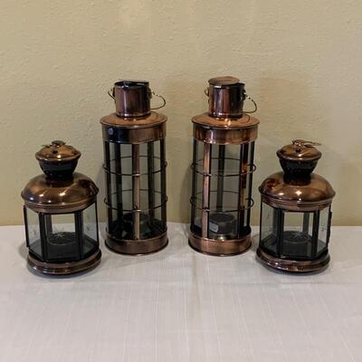 Set of (4) Copper Lanterns (NIB)
