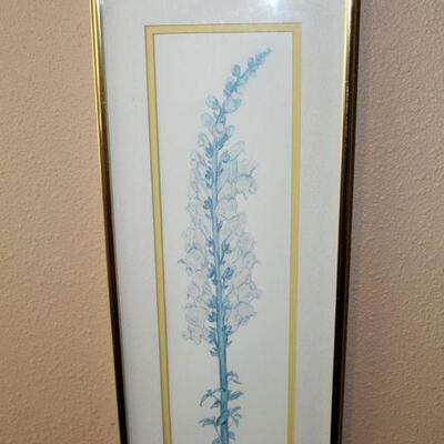 Signed flower print, framed (#116)