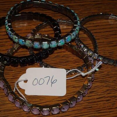 Lot #0076 - Rhinestone Stretch Bracelets (5)