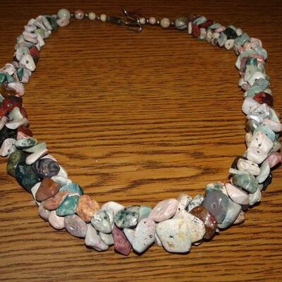 Lot #0042 - Stone Like Beaded Necklace 