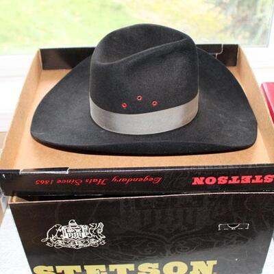 Black Stetson Cowboy Hat, size 7 1/8, with box (#128)