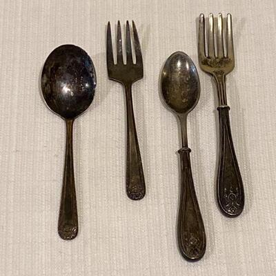Pair of Sterling Baby Spoons & Forks