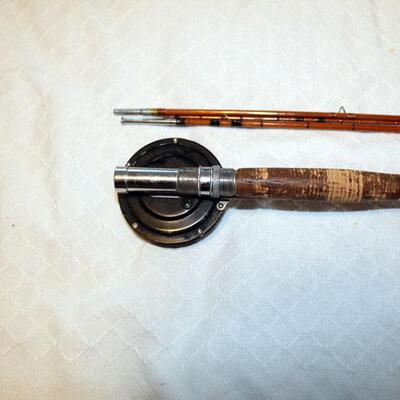 Prouter? 4 pc split bamboo fly rod, with Martin Reel (#139)