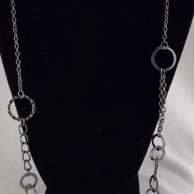 Greytone Circles on Chain Necklace