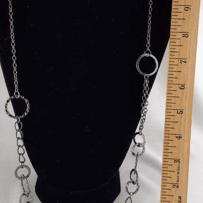 Greytone Circles on Chain Necklace