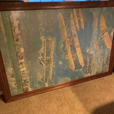 International Aviation Meet Grant Park Chicago framed 8 foot poster