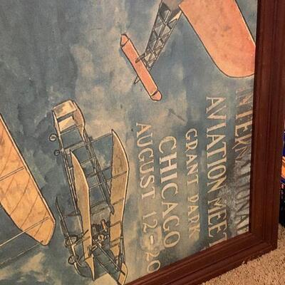 International Aviation Meet Grant Park Chicago framed 8 foot poster
