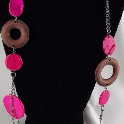 Pink Disc Necklace