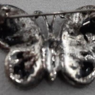 Blue Crystal Butterfly Pin