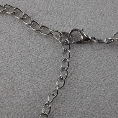Silvertone and Yellow Beads Necklace