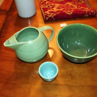Three pieces Vintage Bauer pottery  (#174)