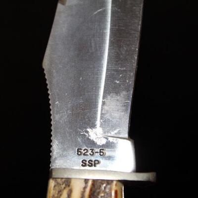Case 523-5 Fixed blade stag handle hunting knife (#326)