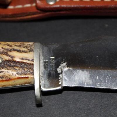 Case 523-5 Fixed blade stag handle hunting knife (#326)