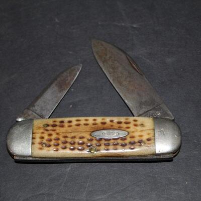 Rare Vintage Case elephant toe folding knife, unusual handles (#327)