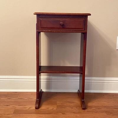 Vintage Small Wood Side Table with Drawer by Finch Fine Furniture 