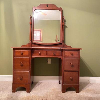 Vintage Vanity with Mirror by Finch Fine Furniture 