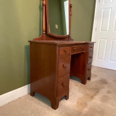 Vintage Vanity with Mirror by Finch Fine Furniture 