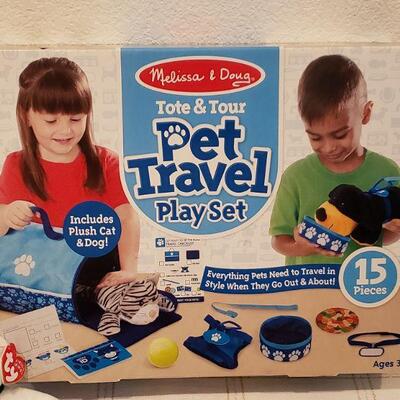 Lot 898: NEW Melissa & Doug Pet Travel Play Set, Coloring Book & Crayons and Ty Beanie Baby Ornament 