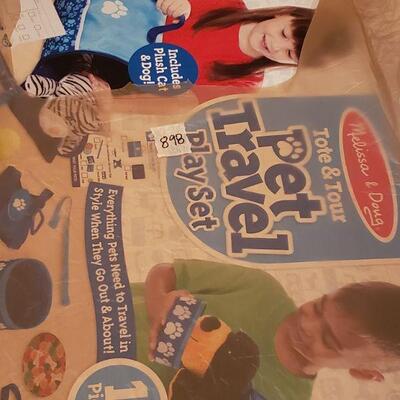 Lot 898: NEW Melissa & Doug Pet Travel Play Set, Coloring Book & Crayons and Ty Beanie Baby Ornament 