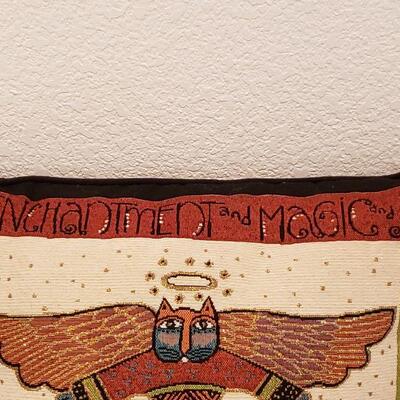 Lot 903: NEW Laurel Burch Christmas Cat Pillow, Ornaments and Cat Trinket 