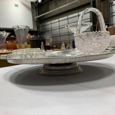 #156 Beautiful Crystal and Serving Tray