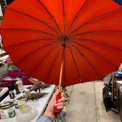 #267 Vintage Red Umbrella