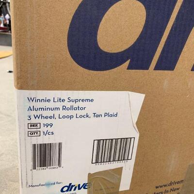 #295 Winnie Lite Supreme Aluminum Rollator 3 Wheel Loop Lock