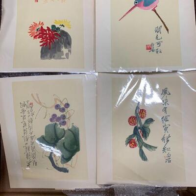 #316 Four Art Prints Chi Pai Shih