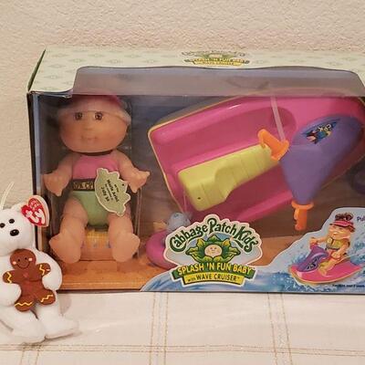 Lot 906: NEW Cabbage Patch Doll Set and Ty Beanie Baby Ornament 