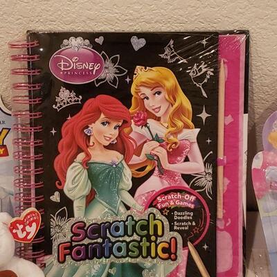 Lot 907: NEW Disney Princess Journal Set, Activity Book, Matchbox Bo Peep Car and Ty Beanie Baby Ornament 