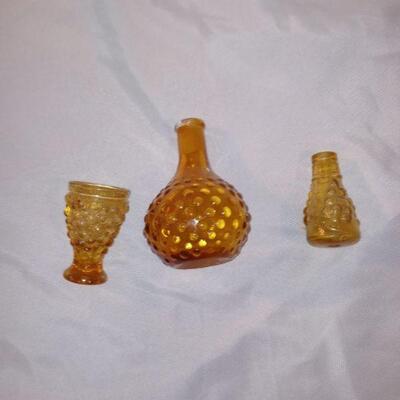 Vintage Fenton Hobnail Amber Vase 