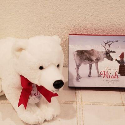 Lot 913: NEW Hallmark The Christmas Wish CARDS and Plushie Polar Bear