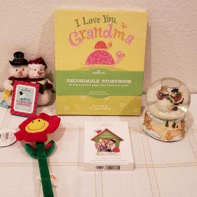 Lot 923: NEW Lord & Taylor Snow Globe, Recordable Book & Book Mark and Ornaments