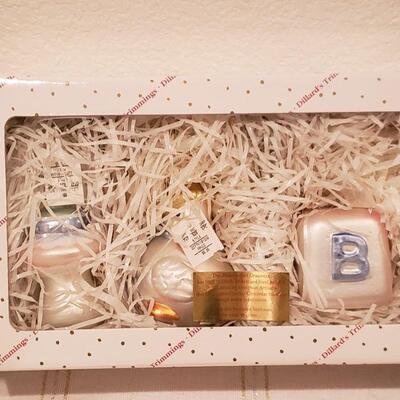 Lot 927: NEW Dillard's Baby Ornaments, Angel Bear and Winnie the Pooh Rattle Toy