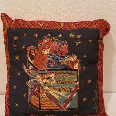 Lot 941: NEW Laurel Burch Cat Holiday Pillow, Ornaments and Mug