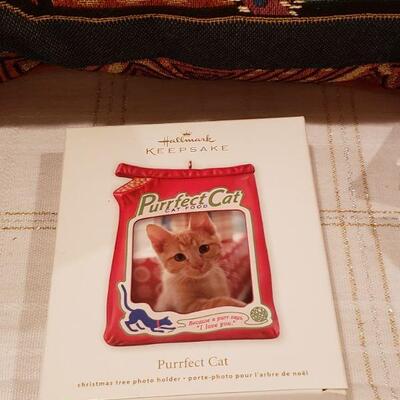 Lot 941: NEW Laurel Burch Cat Holiday Pillow, Ornaments and Mug