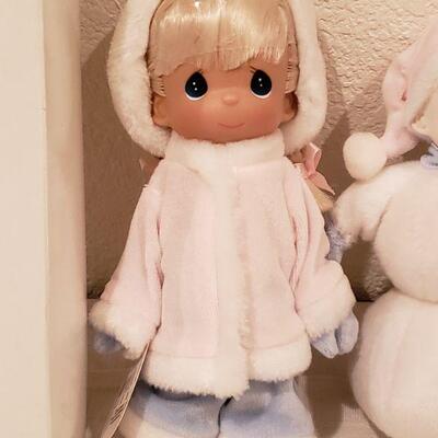 Lot 959: NEW Precious Moments Doll, Decorative Snowman and Ornaments 