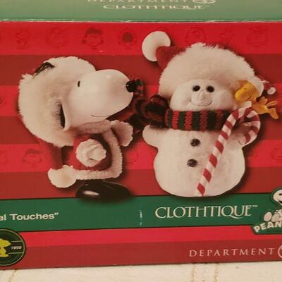 Lot 975:  NEW Dept. 56 Snoopy Deco and Animated Sledding Snoopy 