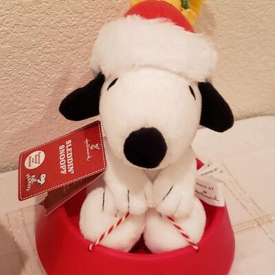 Lot 975:  NEW Dept. 56 Snoopy Deco and Animated Sledding Snoopy 