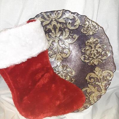 16"  Purple Gold Plated Dish