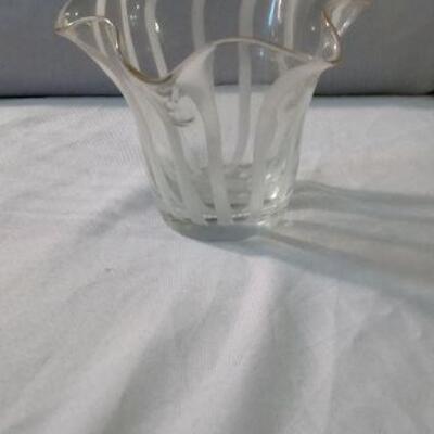 Fenton White to Clear Vase