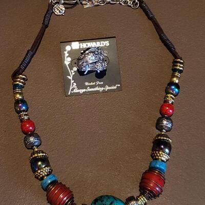 Lot 979:  New Beaded Necklace and Expandable Ring with Bible Verse Inscription 