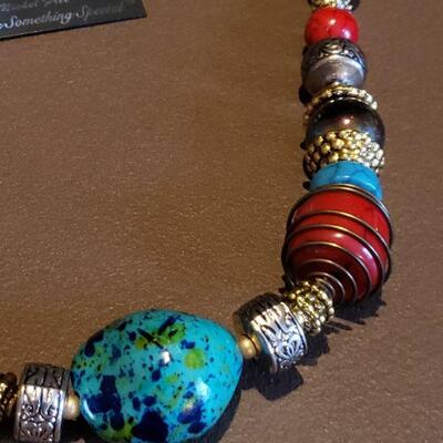 Lot 979:  New Beaded Necklace and Expandable Ring with Bible Verse Inscription 