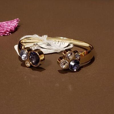 Lot 981: NEW H2 Swarovski Elements Cuff Bracelet (Purple Crystals)