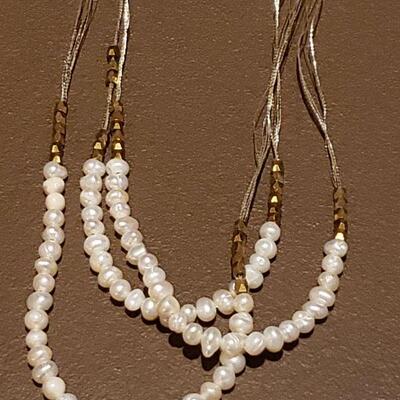 Lot 983: NEW Real Pearl Necklace and White Tassel Bracelet 