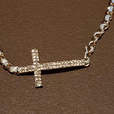 Lot 984: NEW Cross Necklace and Cross Cuff Bracelet 