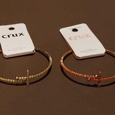 Lot 988: NEW (2) Cross Cuff Bracelets 