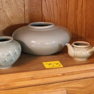 Lot 33 Teal Vases